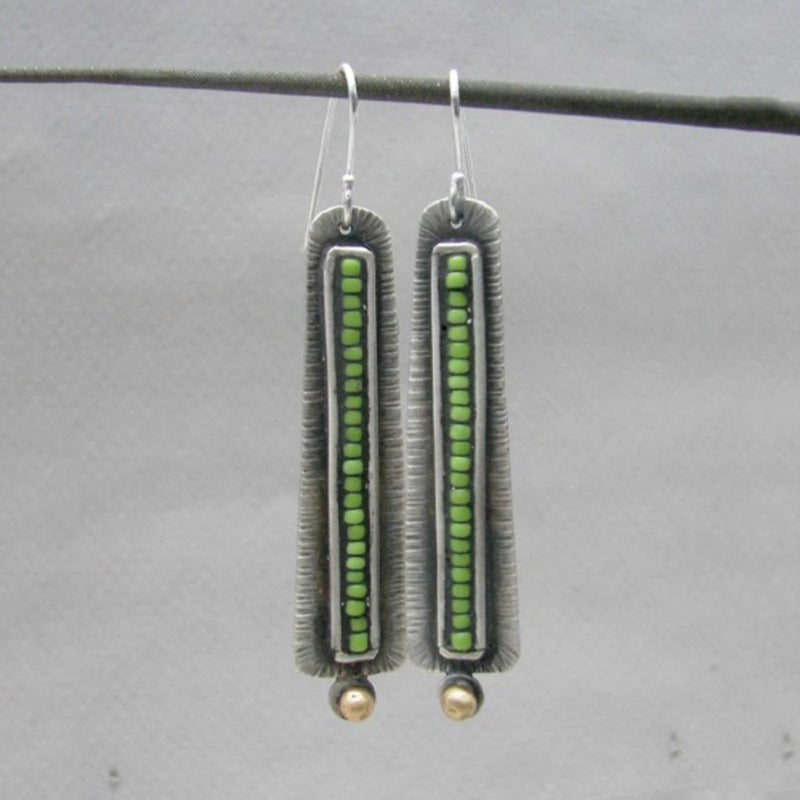 Wholesale Beaded Pendant Vintage Metal Earrings